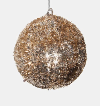 Champagne Tinsel Bauble