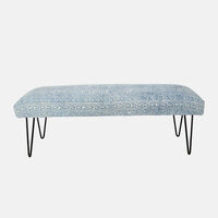 Cotton Iron Legs Durry Print Bench