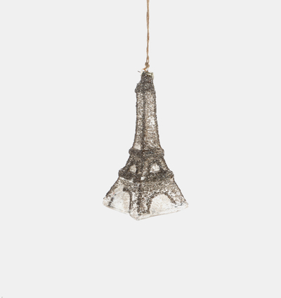 Glass Eiffel Tour Hanging Ornament