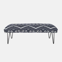 Handloom Iron Legs Bench