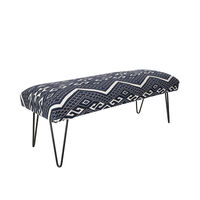 Handloom Iron Legs Bench