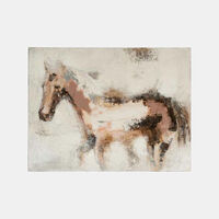 Horse Abs Wood Rectangular Painting