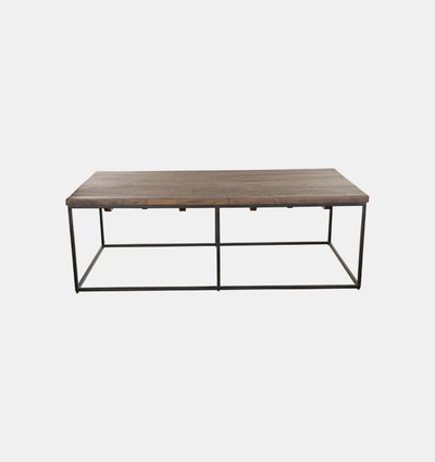 Square Iron Legs Wooden Coffee Table