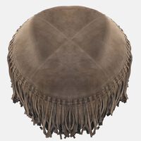 Willow Suede Leather Round Pouf